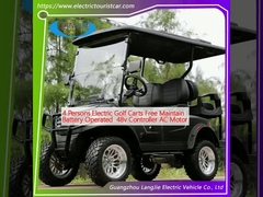 4 نفره گلف اتومبیل های الکتریکی بدون هزینه نگهداری باتری 48 ولت کنترل AC موتور