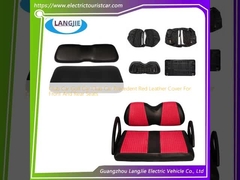 کلوپ اتومبیل گلف اتومبیل کلوپ اتومبیل پیشینه پوشش چرم قرمز برای صندلی های جلو و عقب