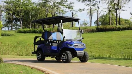 قیمت خوب 4 Seat Electric Golf Cart With Leather Fabric Seats LED Lighting System And Robotic Welding Chassis آنلاین