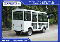 5KW Enclosed Passenger Cabin Electric Tourist Buggy 8 Seats White Color