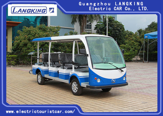 قیمت خوب 72V 14 صندلی وسایل نقلیه الکتریکی شاتل برای چند مسافر 28 کیلومتر / ساعت حداکثر.  صندلی سرعت بالک با پرده آنلاین